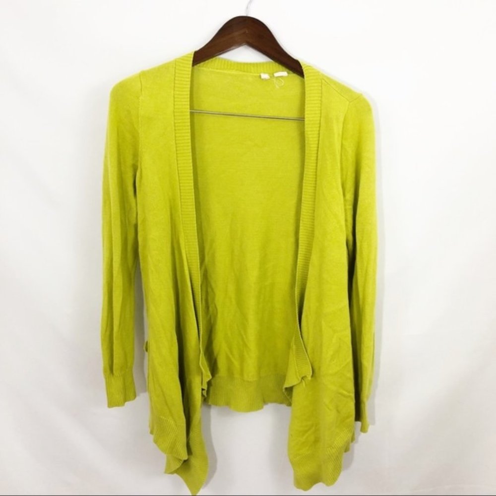 Anthropologie Moth Green Yellow Cardigan Sweater S